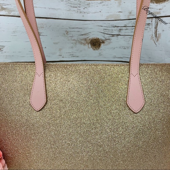 Holiday Rose gold Kate spade joeley Tote Glitter - Picture 6 of 8